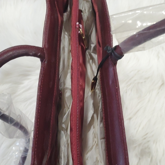 Nwot Furla Deep Burgundy Tote Bag - Picture 3 of 14